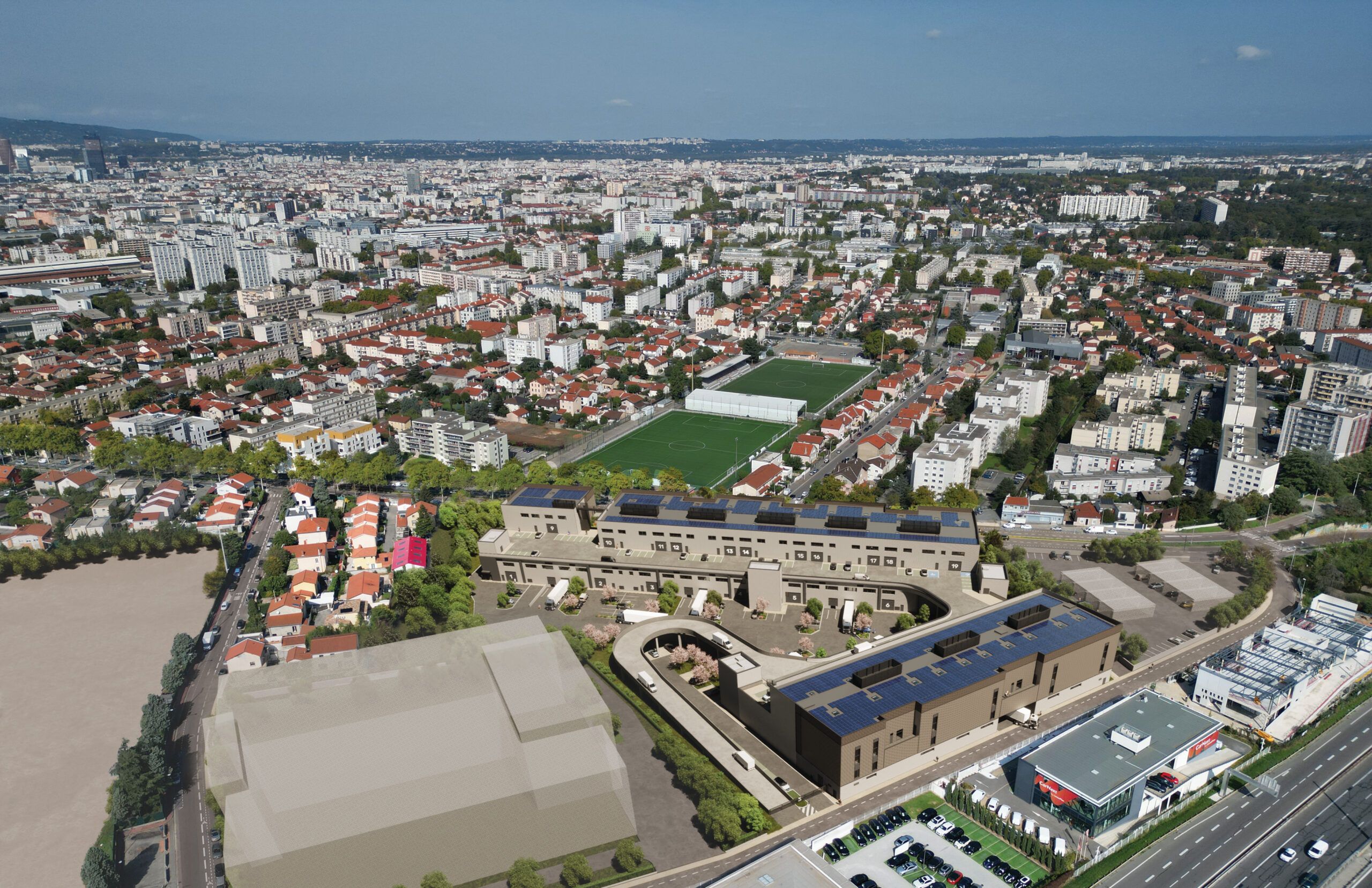 Vue aérienne de vénissieux